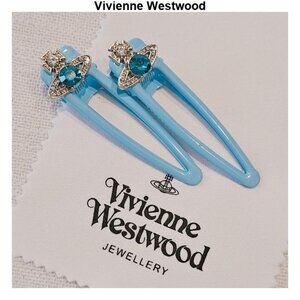 Vivienne Westwood single pearl rhinestone necklace bracelet set of 2 GOLD